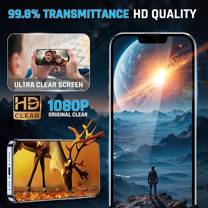 TEMPRTEK+ 2 Pack for iPhone 16 Pro Privacy Screen Protector Privacy 9H Military Grade Scratch Fingerprint Resistance Anti-Glare Shatterproof Tempered Glass Anti-Spy Easy Installation Bubble Free