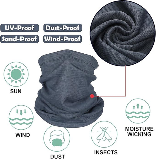 Geyoga Winter Face Mask for Men UV Protection Mask Sunscreen Breathable Windproof Neck Gaiters Scarf Fishing Cycling Running