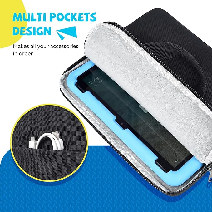 9-11 Inch Tablet Sleeve Carrying Case for New Amazon Fire Max 11/10.1" Fire HD 10 Plus Kids Pro, iPad Pro M4/Air M3 M2 11" 2025/ iPad A16 11"/Galaxy S9 S8 A9+ A8 11" 10.5" Protective Bag, Black