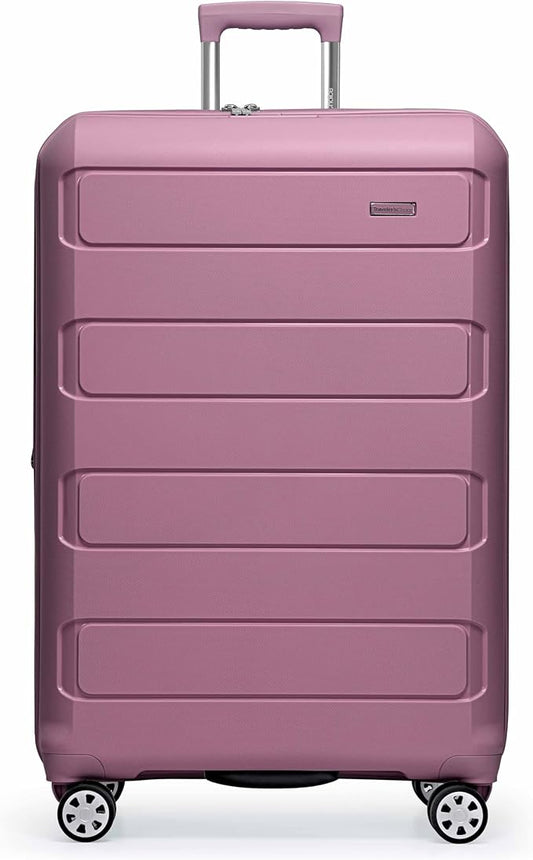 Traveler's Choice Pagosa Indestructible Hardshell Expandable Spinner Luggage, Mauve, 30-Inch Large