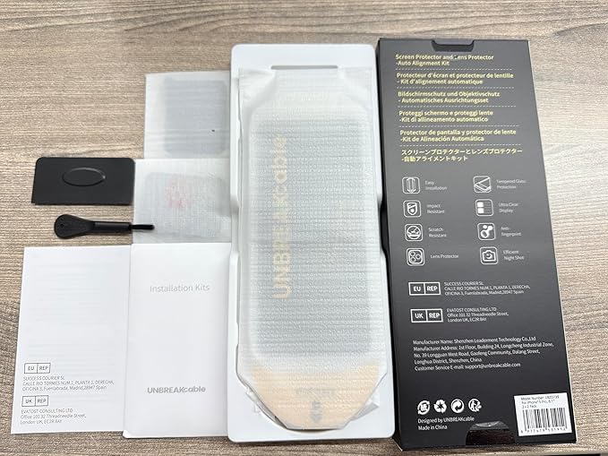 UNBREAKcable 2+2 Pack for iPhone 15 Pro Screen Protector & Lens Protector 【Military-Grade】【Easy Install】【Efficient Night Shot】9H+ Shatterproof Tempered Glass Film,Bubble-Free&Anti-Fingerprint ,Case Friendly-6.1 inch