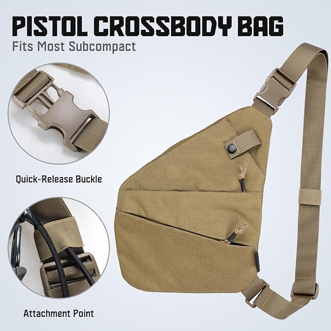 WYNEX Tactical Crossbody Sling Bag,Concealed Carry Bag for Men Women,Anti Theft Crossbody Bags, CCW Bags EDC Carry
