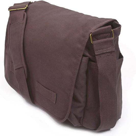 Sweetbriar Classic Vintage Messenger Bag - Original Heavyweight Cotton Canvas Shoulder Bag with Upgraded Features