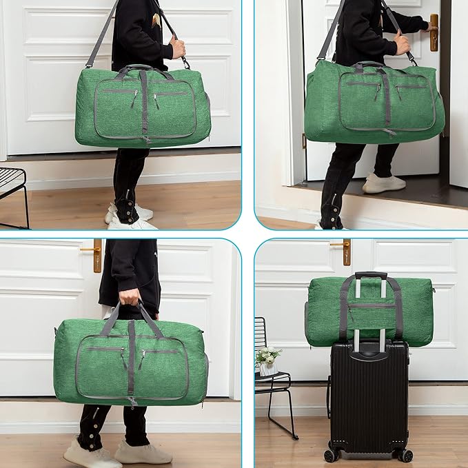 Vomgomfom Travel Duffle Bag for Men,65L 85L 115L Foldable Travel Duffel Bag with Shoes Compartment Overnight Bag for Men Women