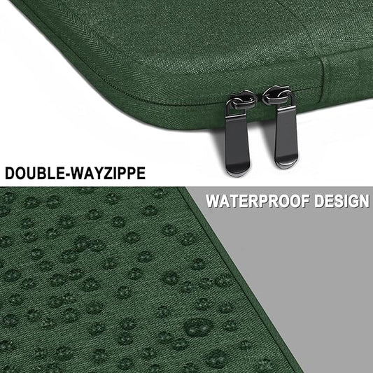 Laptop Case Bag 14 Inch, Water Resistant Traveling Computer Cover with Handle, Shockproof Protective Carrying Laptop Sleeve Compatible for 14 Inch MacBook Air/Pro, HP, Dell, Lenovo, Green