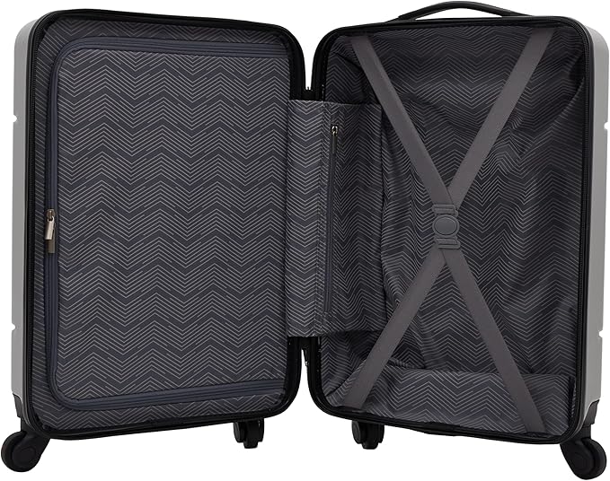 Travelers Club Skyline Spinner Luggage, Gray, 22-Inch Carry-On