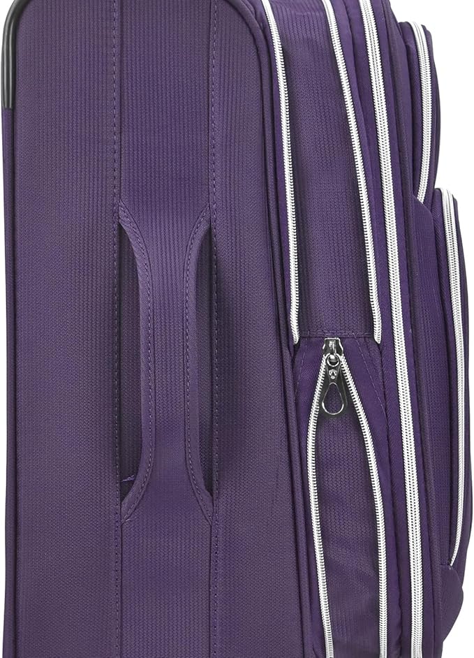 Traveler's Choice Lares Softside Expandable Luggage with Spinner Wheels, Purple, Checked 30-Inch