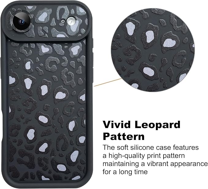 KANGHAR Case Compatible with iPhone Air Leopard Printed Pattern Cute Cheetah Phone Case Soft TPU Shockproof Protective Cover Designed for iPhone Air 6.5 Inch Black