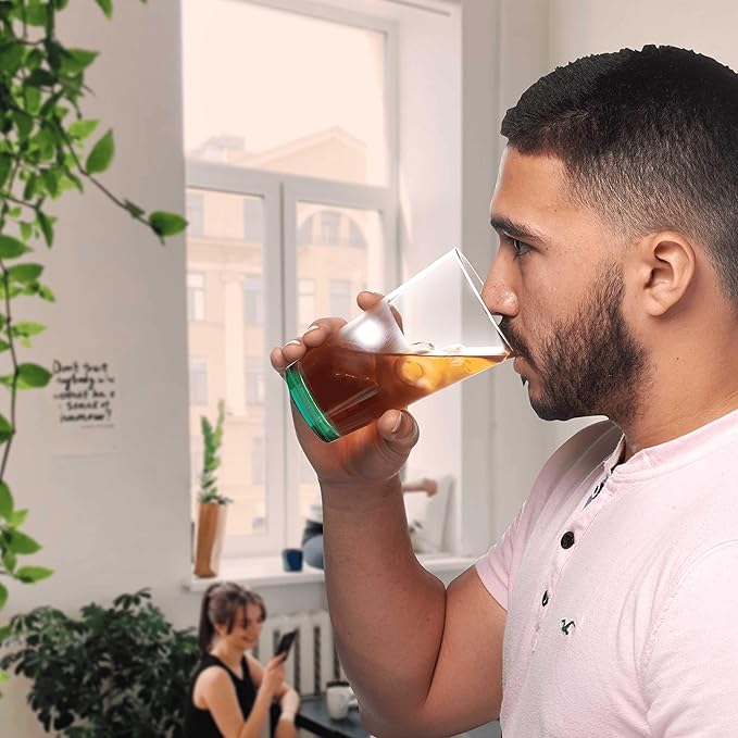 DISCOUNT PROMOS Arc Pint Glass 16 oz. Set of 10, Bulk Pack - Beer Glasses, Heavy Duty Drinkware - Green