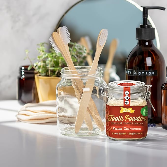 The Dirt - Remineralizing Tooth Powder, Natural Fluoride-Free Teeth Whitening Powder with Hydroxyapatite, Flouride & Gluten Free, Organic Vegan (Sweet Spice, 51g: 6 Month Supply)