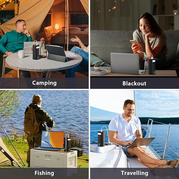 60000mAh Power Bank,Gifts for Men,200W Portable Charger with 2 Fast Charging USB-C &2 USB-A Output,Compatible with Phones Airpods Laptop Drone for Home Backup Travel Camping Essentials