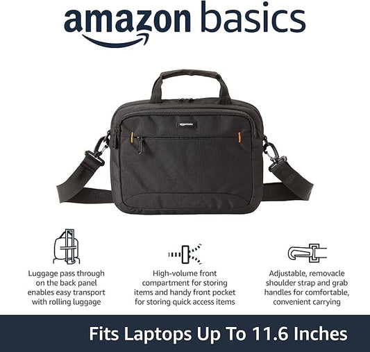Amazon Basics Laptop Carrying Case Shoulder Strap, 1-pack, 11.6 inch, Black