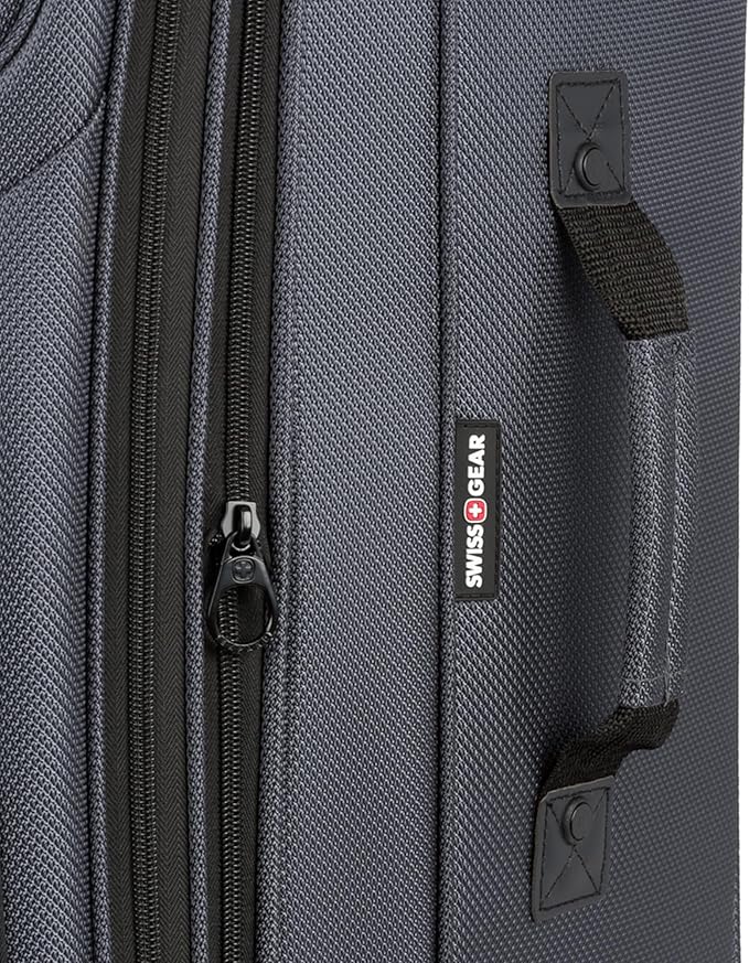 SwissGear Sion Softside Expandable Luggage, Dark Grey, 3-Piece Set (21/25/29)