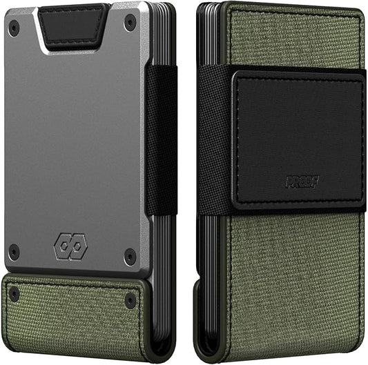PROOF Wallet | Slim Minimalist Wallets for Men | Leather & Metal | RFID Wallet | Front/Back Pocket | Gift Box | Veteran Owned