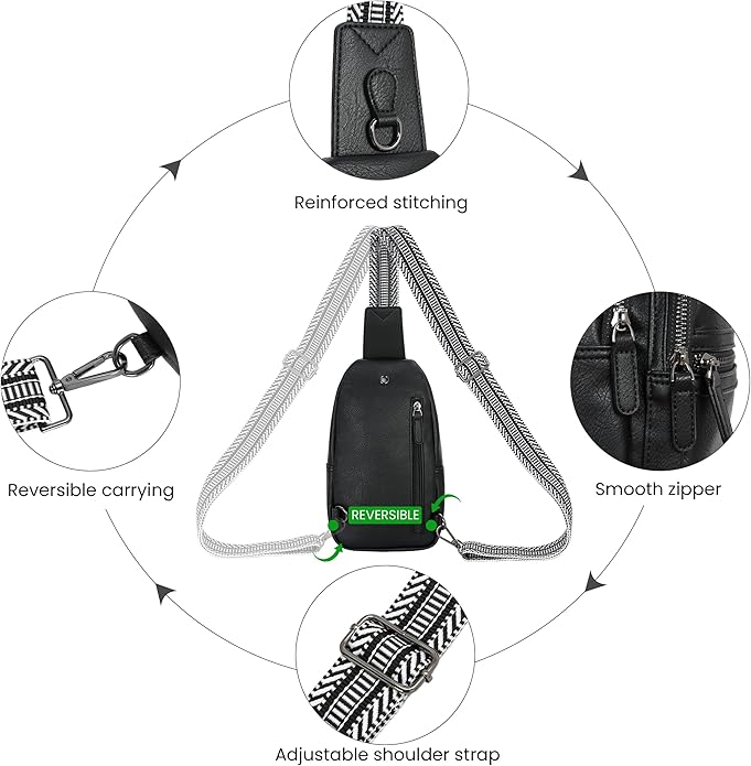 HESHE Sling Bag for Women Anti Theft Small Crossbody Bags Faux Leather Fanny Pack RFID Blocking Cross Body Purse for Travel