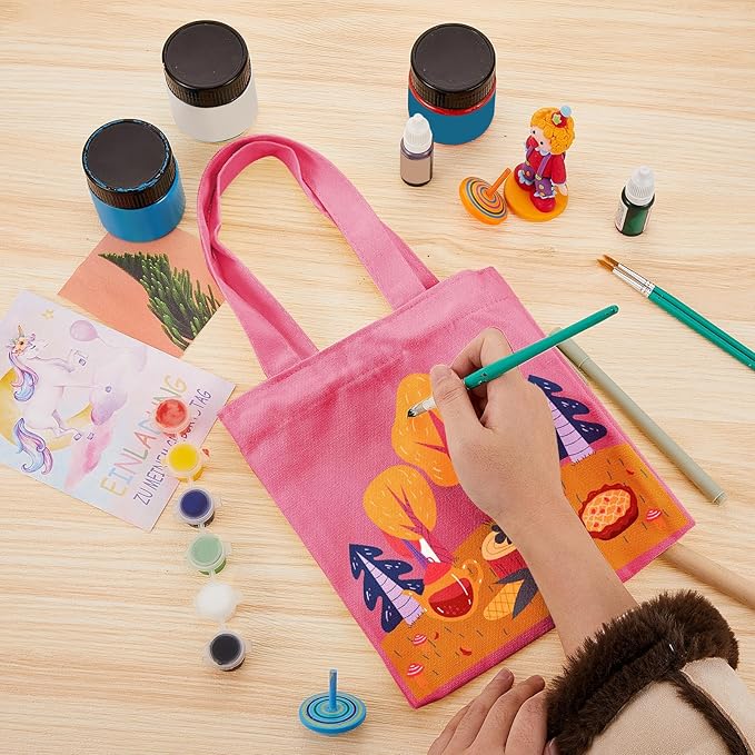 Amylove 24 Pcs Mini Tote Bag Sublimation Blank Canvas Tote Bags Reusable Grocery Luggage DIY Sack Goody for Party Even (8.5 x 8 Inch,Multicolor Gray)