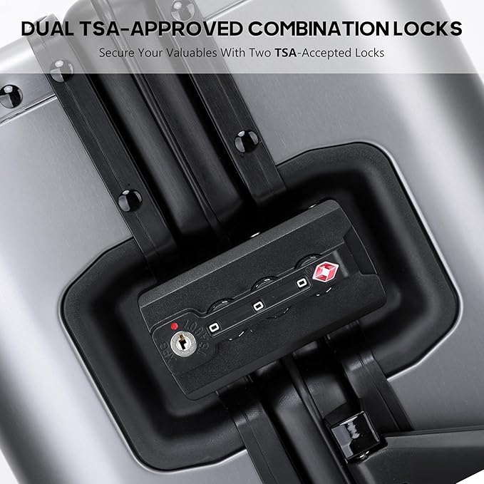 YYW All aluminum-magnesium Carry-On Luggage 24 Inch,Airline Approved Lightweight Suitcase with TSA Lock and Silent Wheels,Suitable for business travel (gunmetal gray, 24in)