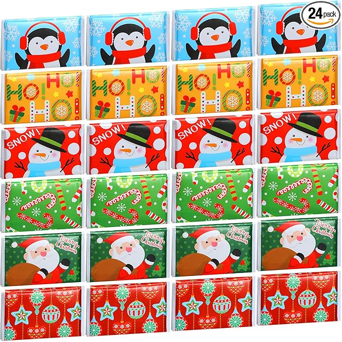 24 Packs Travel Size Tissue Pocket Slim Pack Facial 3 Ply Wallet Size Pocket Tissues for Travel Wedding Party Favors, 6 Styles(Snowman)