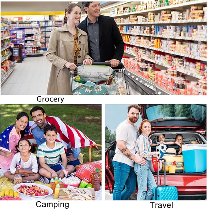 BeeGreen 6 Pack Bulk Foldable Packable Tote Bags for Women - Reusable Grocery Bags Shopping Bag with Pouch, Large Machine Washable Gifts with Handles for Travel,Beach,Holiday