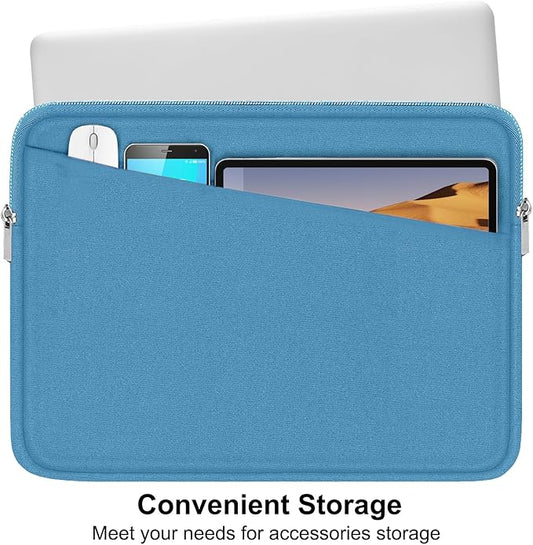 15.6 inch Laptop Sleeve, Slim Computer Carrying Bag Protective Cover Briefcase with Front Pocket, Durable Laptop Case for 15-16 Inch HP, Dell, Lenovo, Asus- Sky Blue