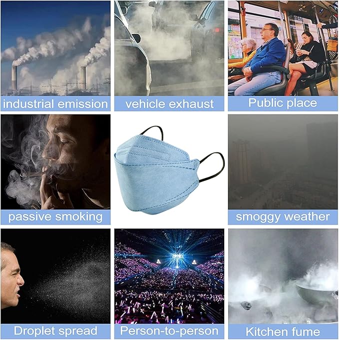 100Pcs KF94 Masks, Individually Wrapped 3D Fish Type Masks for Adult, 4 Layer Protective Face Mask