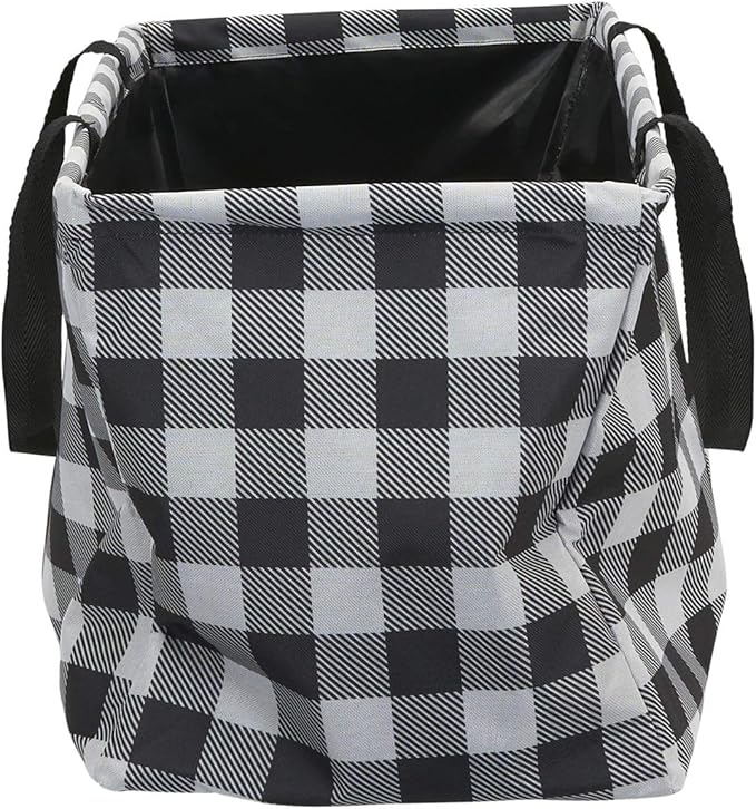 Household Essentials Large Canvas Utility Tote Bag with Handles | Collapsible Storage Basket for Laundry, Groceries, College, Beach, Car & More | Water-Resistant Lining | 11"x22"x13"