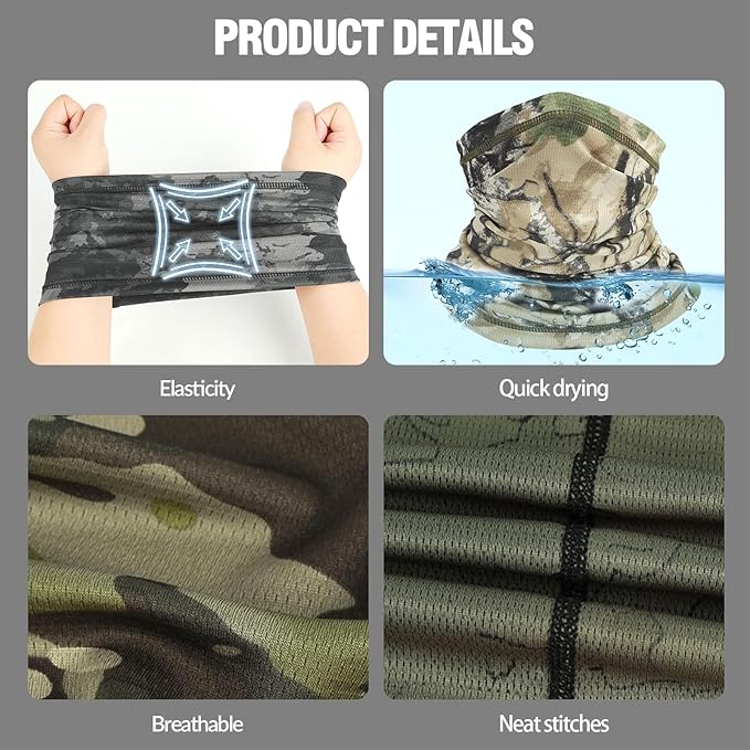 Neck Gaiters for Men Women Cooling Face Cover Sun Protection Face Mask Summer Bandana Balaclava