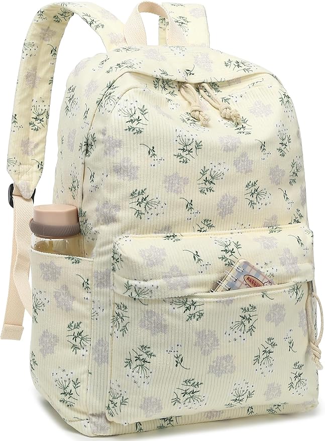 School Backpack for Teens Large Corduroy Bookbag Lightweight 15.6 inch Laptop Bag for Girls Women Casual High School College