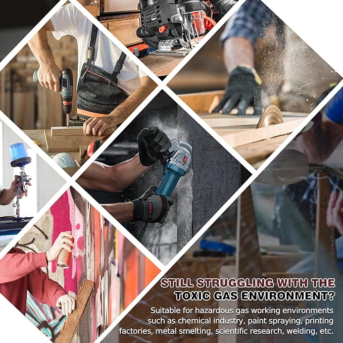 Full Face Respirator Mask - Gas Mask with Filter Cartridges for Painting, Sanding, Asbestos, Fume, Resin and Dust