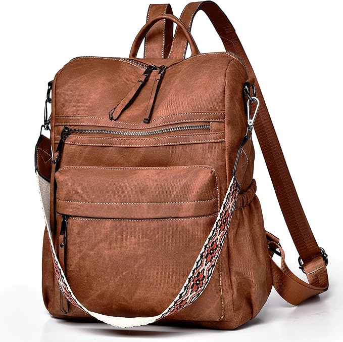 Dora & Liz Womens Backpack Purse Leather Fashion Travel Backpack Purse for Women Designer Ladies Shoulder Bags with Wristlet