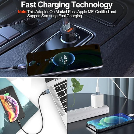 𝟒𝐏𝐚𝐜𝐤 𝐔𝐩𝐠𝐫𝐚𝐝𝐞𝐝 USB to USB C Adapter,Type-C Female to A Male Car Charger OTG Converter for Apple Watch Ultra 8 9 10,iPhone 16 15 14 13 Pro Max,Samsung S24,Nintendo Switch,AirPods,iPad,Car