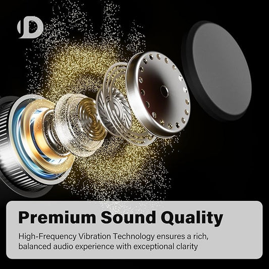 Bone Conduction Headphones, Open Ear Headphones Wireless Earphones, 32GB MP3, 8 Hours Playtime, Bluetooth 5.3, IP68 Waterproof Earphones for Running and Fitness Workout - Black