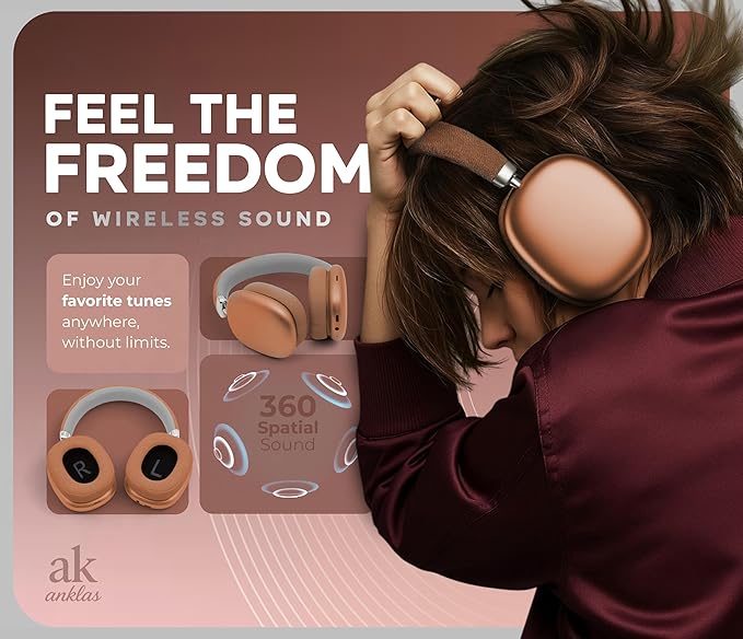 P959 Wireless Gaming Earbuds – Bluetooth 5.3 Stereo Headphones with Mic, Touch Controls, Long Battery, IPX6 Waterproof, Ergonomic for Music, Sports & Travel (Salmon)