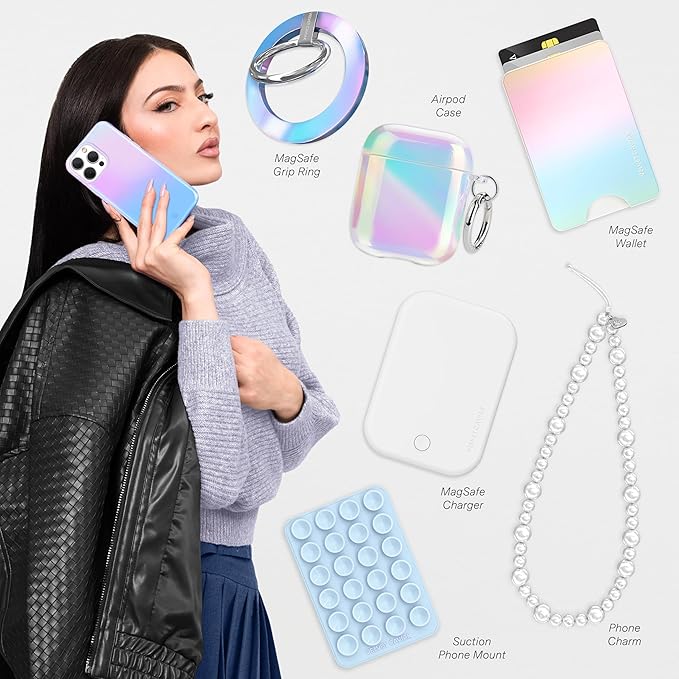 VELVET CAVIAR for iPhone 15 Pro Max Case - Compatible with MagSafe - 10ft Drop Tested - Iridescent Holographic Nebula