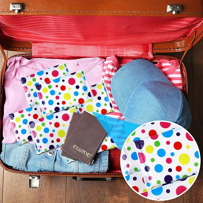 Geyee 50 Packs Facial Tissue Travel Packs Disposable Pocket Tissues for Wedding Guest Travel School Purse Home Supplies, 500 Sheets 3 Ply(Polka Dot)