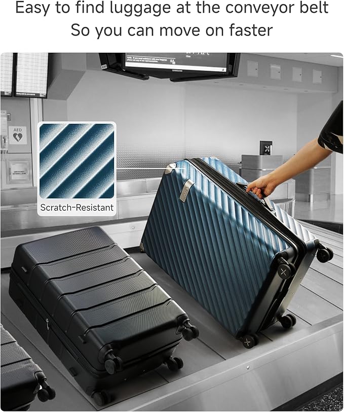 LUGGEX Luggage with Spinner Wheels, Polycarbonate Expandable Hard Shell Suitcase