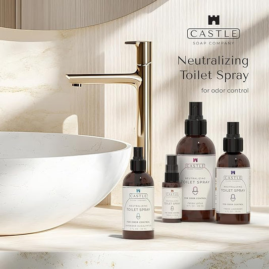 Castle Flush Therapy Neutralizing Toilet Spray | Odor Control: Mist Over the Water Surface, Go, Then Flush | Bathroom Freshening | Neutralizes Odors at the Source | Fresh Lavender | 8 oz