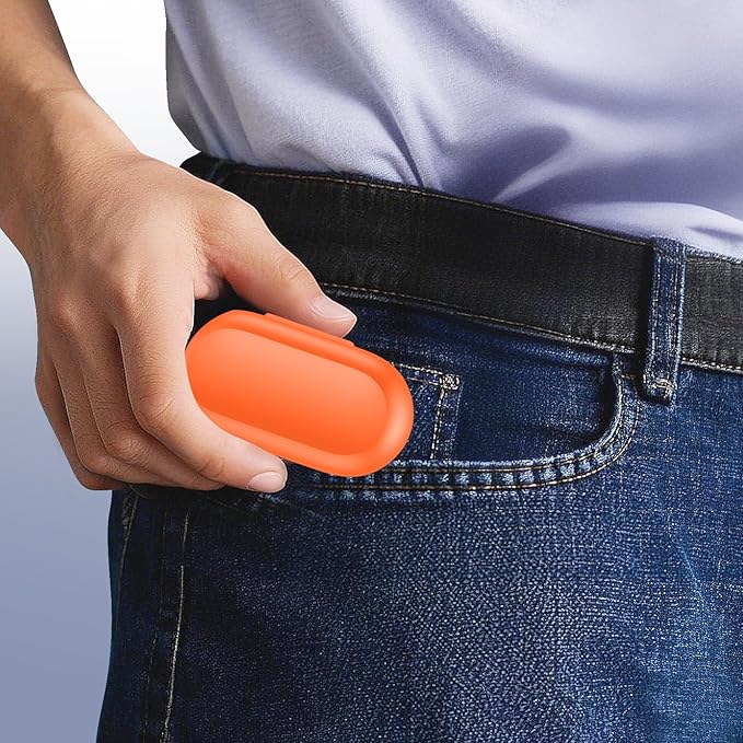 Lanteso True Wireless Bluetooth 5.3 Earbuds, 48H Playtime,Light Weight Headphones in Ear Buds Built in Mic Headset Premium Sound with Deep Bass,Clear Calls Earphones for Sports Workout Orange