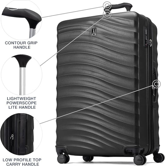 Travelpro Maxlite Air V2 Hardside Expandable Checked Luggage, 8 Spinner Wheels, Lightweight Hard Shell Suitcase, TSA lock, Black, Checked Large 28-Inch