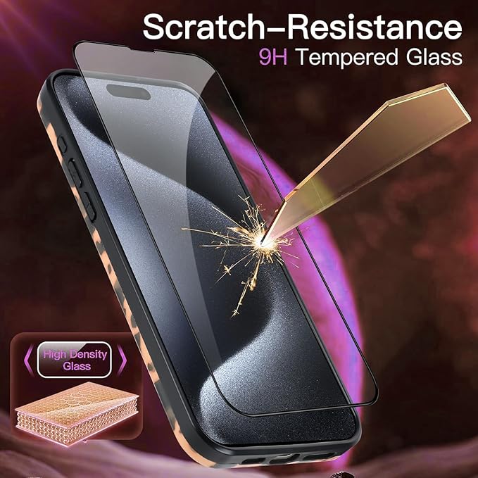 Phone Case for iPhone 15 Pro Max Case White Shell Color Tortoiseshell Print TPU Slim Phone Cover for Women Girls Grily Brown Shockproof Phone Cover for iPhone 15 Pro Max, Tortoise Print