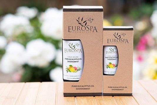 EuroSpa Aromatics Pure Eucalyptus Oil ShowerMist and Steam Room Spray, All-Natural Premium Aromatherapy Essential Oils - Citrus Infused, 2oz, 2 Pack
