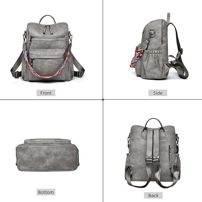 Dora & Liz Womens Backpack Purse Leather Fashion Travel Backpack Purse for Women Designer Ladies Shoulder Bags