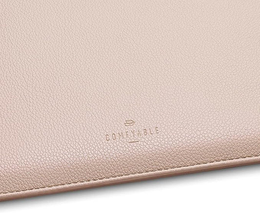 Comfyable Laptop Sleeve 14 Inch Precisely Compatible with MacBook Pro M4 M3 M2 M1 Pro/Max 2024, Faux Leather Cover Case 14 in, Sand