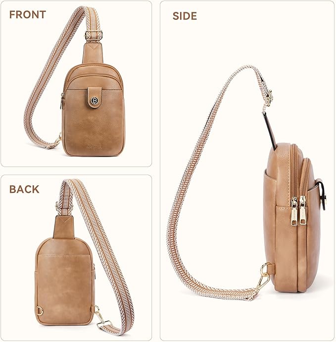 BOSTANTEN Small Sling Bag Crossbody Bags for Women Trendy Crossbody Purse Leather Chest Bag