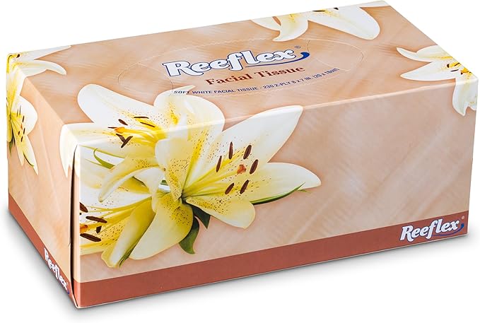 Reeflex Premium Facial Tissues 230 Sheets Per Box, 2-Ply Soft Touch, Gentle and Durable in A Stylish Box - 4 Total Boxes, 920 Sheets Family Pack