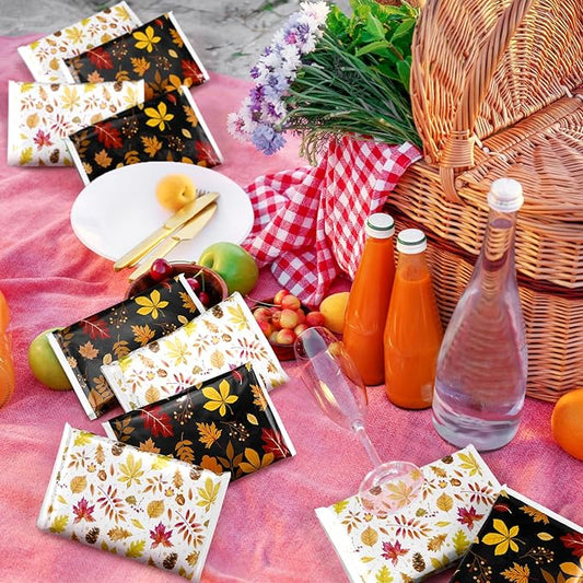 50 Pack Autumn Maple Leaf Pocket Tissues Individual Packs Fall Pocket Facial Bulk 3 Ply Wallet Travel Toilet Tissues for Thanksgiving Day Wedding Birthday Party Supplies