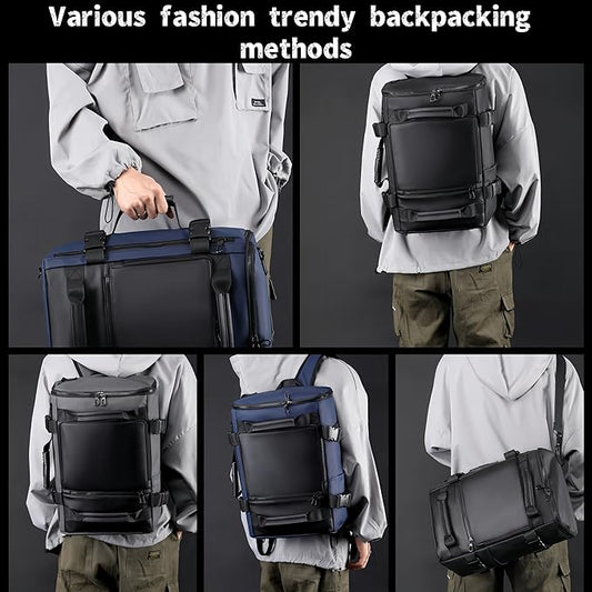 Carry On Backpack Travel Backpack for Men & Women, Durable Convertible Duffle Bag Fit for 16 Inch Laptop for Fitness, Travel (Gray)