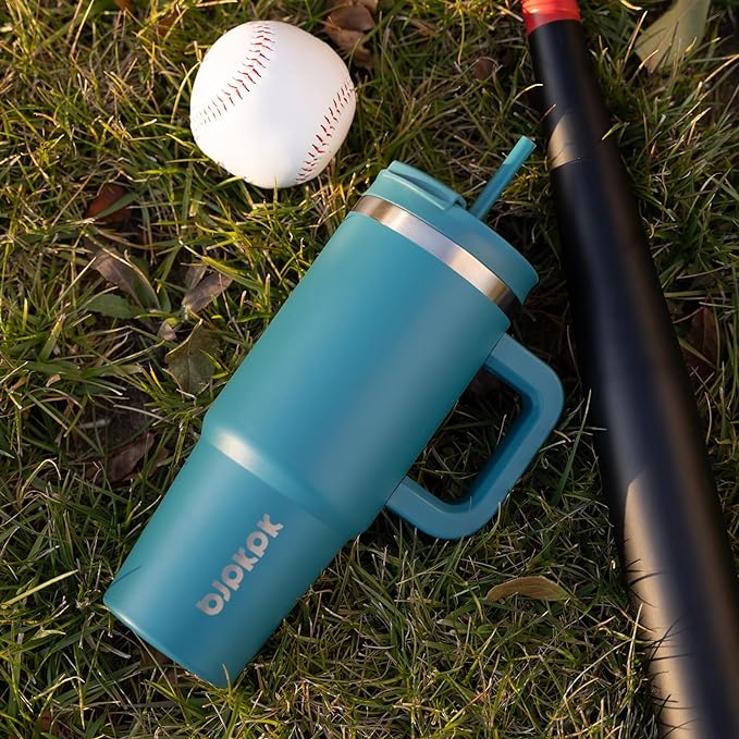 BJPKPK 40 oz Insulated Tumbler With Lid And Straw Stainless Steel Tumblers Cup With Handle For Women And Men,Blue Haze