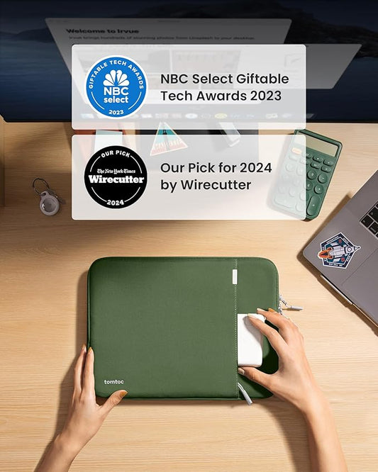 tomtoc 360° Protective Laptop Sleeve for 13.5-14.4 Inch Surface Laptop Studio/6/5/4/3, Surface Book, Water-Resistant Computer Case for Acer Aspire/Swift 14, ASUS Vivobook/Zenbook 14, Jumper EZbook X3