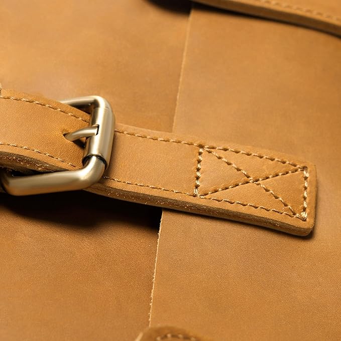 Top Grain Leather Backpack for Men Vintage Handmade Large 15.6 inch Laptop Rucksack Backpack Brown for Business Work